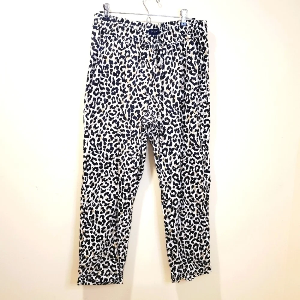 J crew Cheetah animal print Casual ankle length pants size 10
